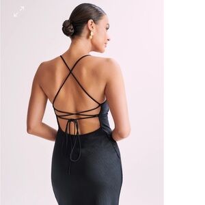 BNWT MESHKI, black satin dress, size XS